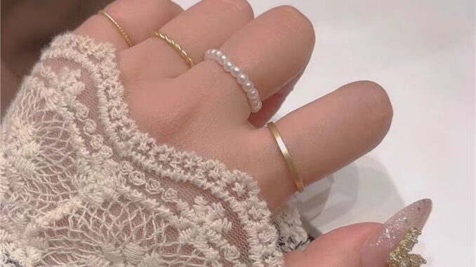 แหวนไข่มุกแท้แฟชั่นเกาหลี