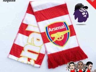 ผ้าพันคอทีม arsenal ผ้าเชียร์ทีมฟุตบอล สโมสร อาร์เซนอล ขนาด 140x17 ซม.