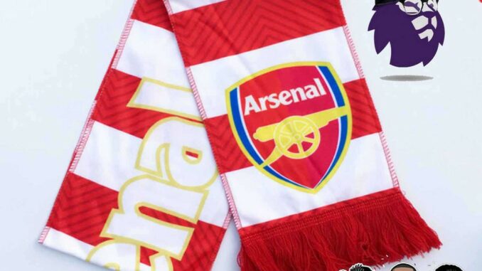ผ้าพันคอทีม arsenal ผ้าเชียร์ทีมฟุตบอล สโมสร อาร์เซนอล ขนาด 140x17 ซม.