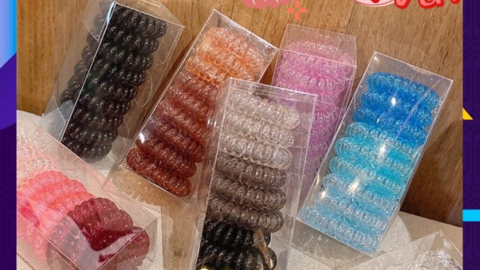 พร้อมส่ง  ยางมัดผม bobble (1กล่องมี9ชิ้น) ยางรัดผม ยางมัดผมไล่เฉด เซ็ตสุดคุ้ม
