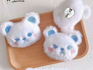 เข็มกลัด ตุ๊กตาหมีสีขาว น่ารัก สำหรับผู้หญิง ติดกระเป๋า ติดเสื้อผ้า