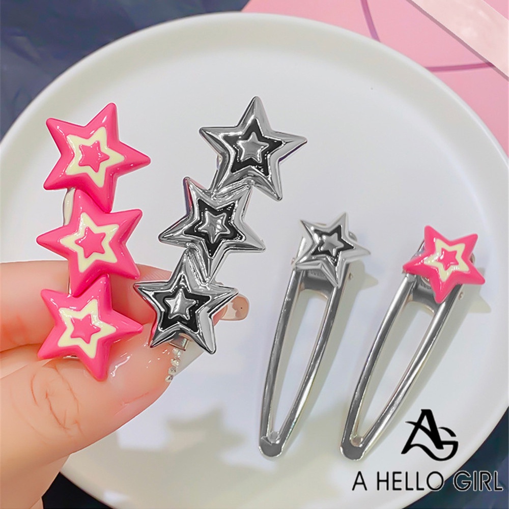 A HELLO GIRL กิ๊บติดผม รูปดาวห้าแฉก สไตล์เกาหลี สําหรับผู้หญิง