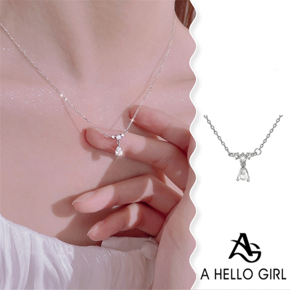 A HELLO GIRL สร้อยคอ สายโซ่ สไตล์เกาหลี สําหรับผู้หญิง นักเรียน