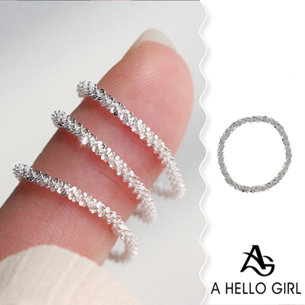A HELLO GIRL แหวนชุบเงิน รูปหนอนผีเสื้อ เรียบง่าย เครื่องประดับ สําหรับผู้หญิง