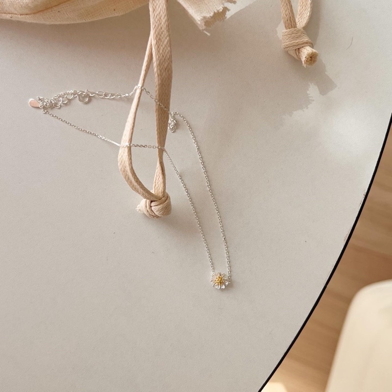 A.piece  สร้อยเงินแท้ [all silver 925] Daisy Necklace สร้อยเดซี่ (422)