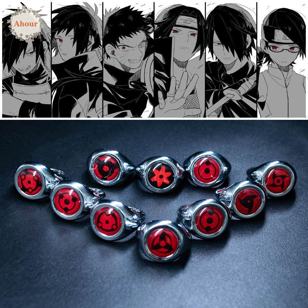 Ahour แหวน ลายการ์ตูนอนิเมะนารูโตะ Uchiha Itachi ของขวัญ สําหรับผู้ชาย และผู้หญิง DIY