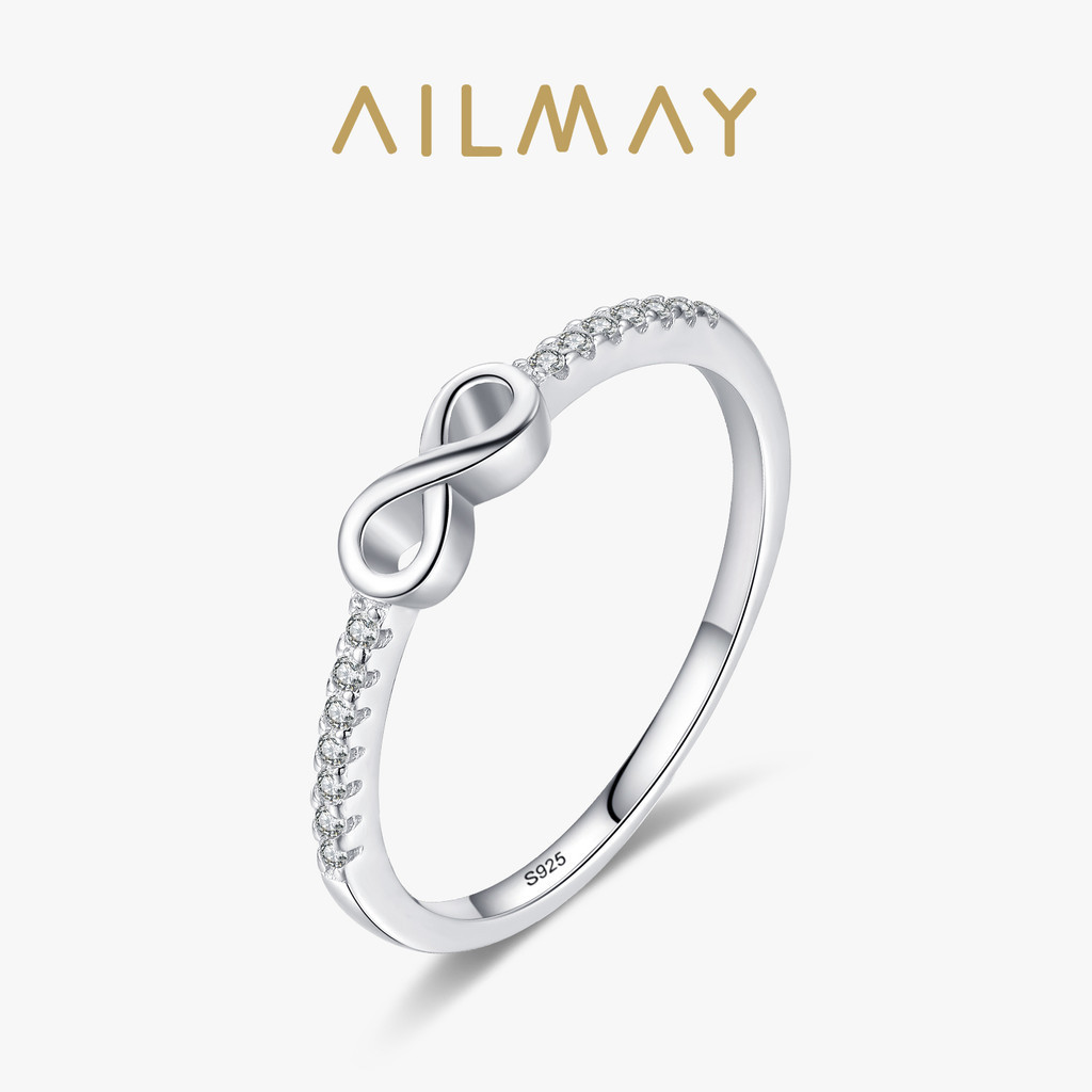 Ailmay แหวนเงินแท้ 925 รูปหัวใจ เครื่องประดับ สําหรับผู้หญิง งานแต่งงาน หมั้น