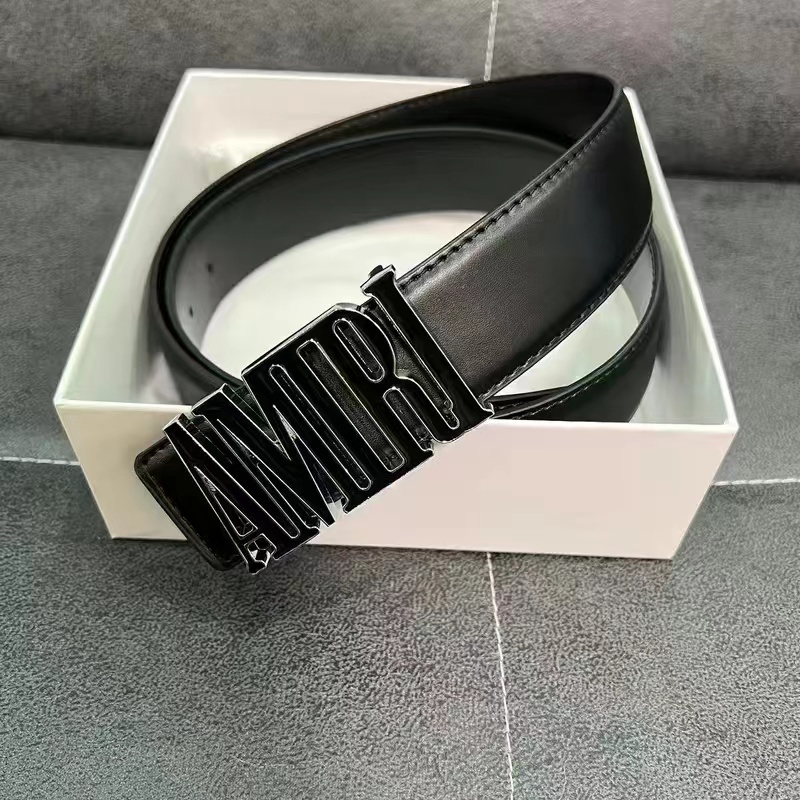 Amiri amiri เข็มขัดแฟชั่น พิมพ์ลายตัวอักษร เข้ากับทุกการแต่งกาย