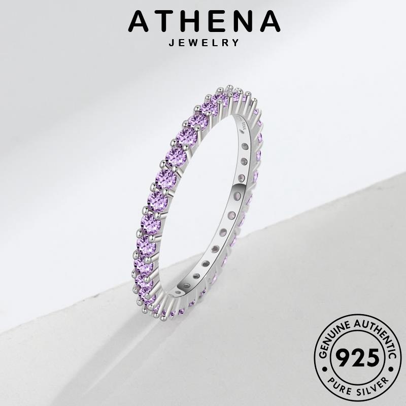 Athena JEWELRY แหวนเงิน 925 ประดับเพชรอเมทิสต์ หรูหรา สําหรับผู้หญิง R446-TH