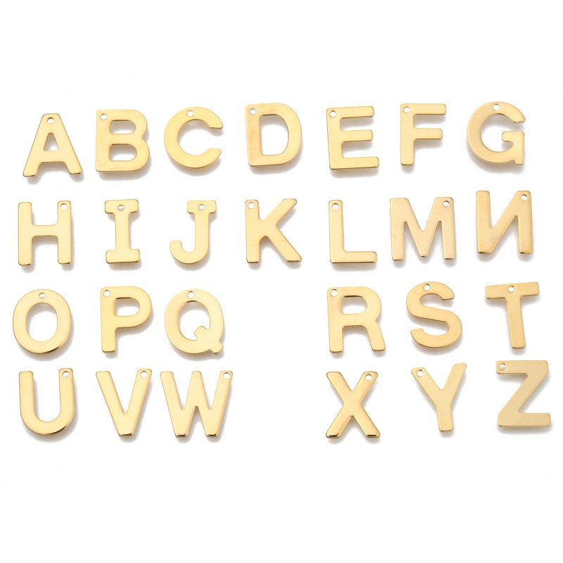 Benecreat 10 ชิ้น 304 จี้สแตนเลส Letter.A - Z สีทอง Diy สําหรับใช้ทําเครื่องประดับ