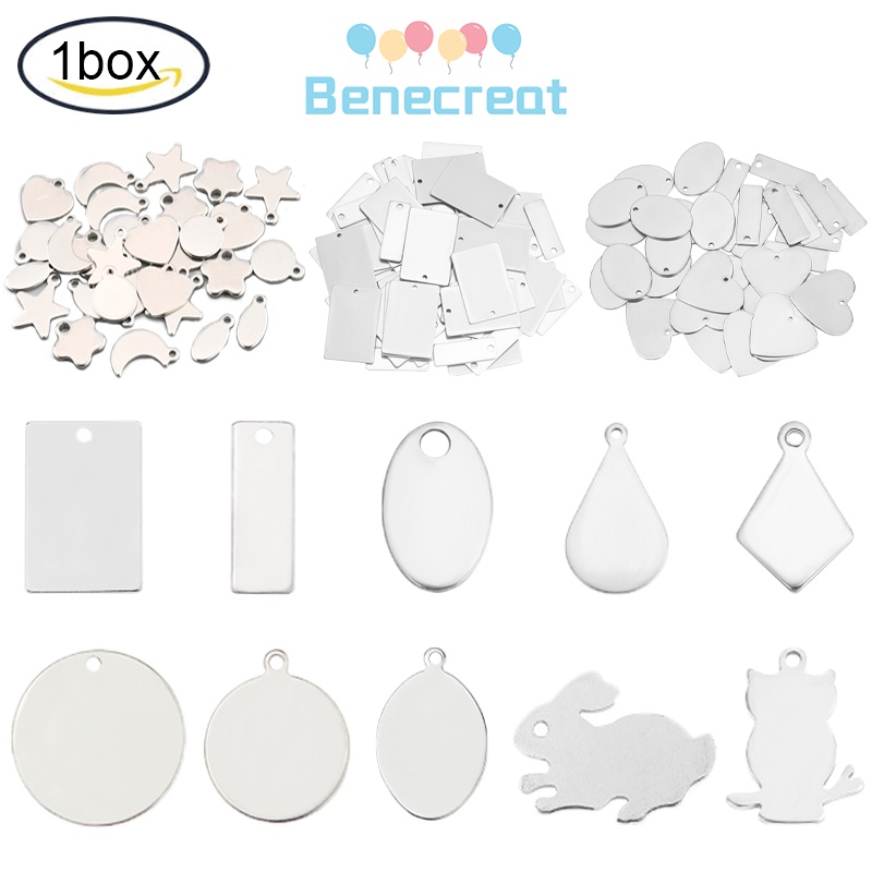 Benecreat จี้สเตนเลส รูปนกฮูก หัวใจ ผสมสี สําหรับทําเครื่องประดับ 1 กล่อง