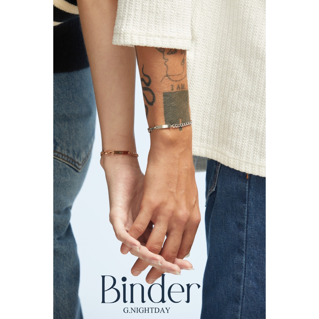 Binder ( สลักชื่อฟรี) สร้อยสแตนเลสที่แปลว่า สิ่งผูกมัด เราจะผูกมัดไปด้วยกัน