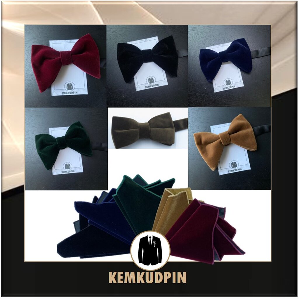 Bowtie หูกระต่าย เจ้าบ่าว ทรงมาตรฐาน ทรงผีเสื้อ ผ้ากำมะหยี่