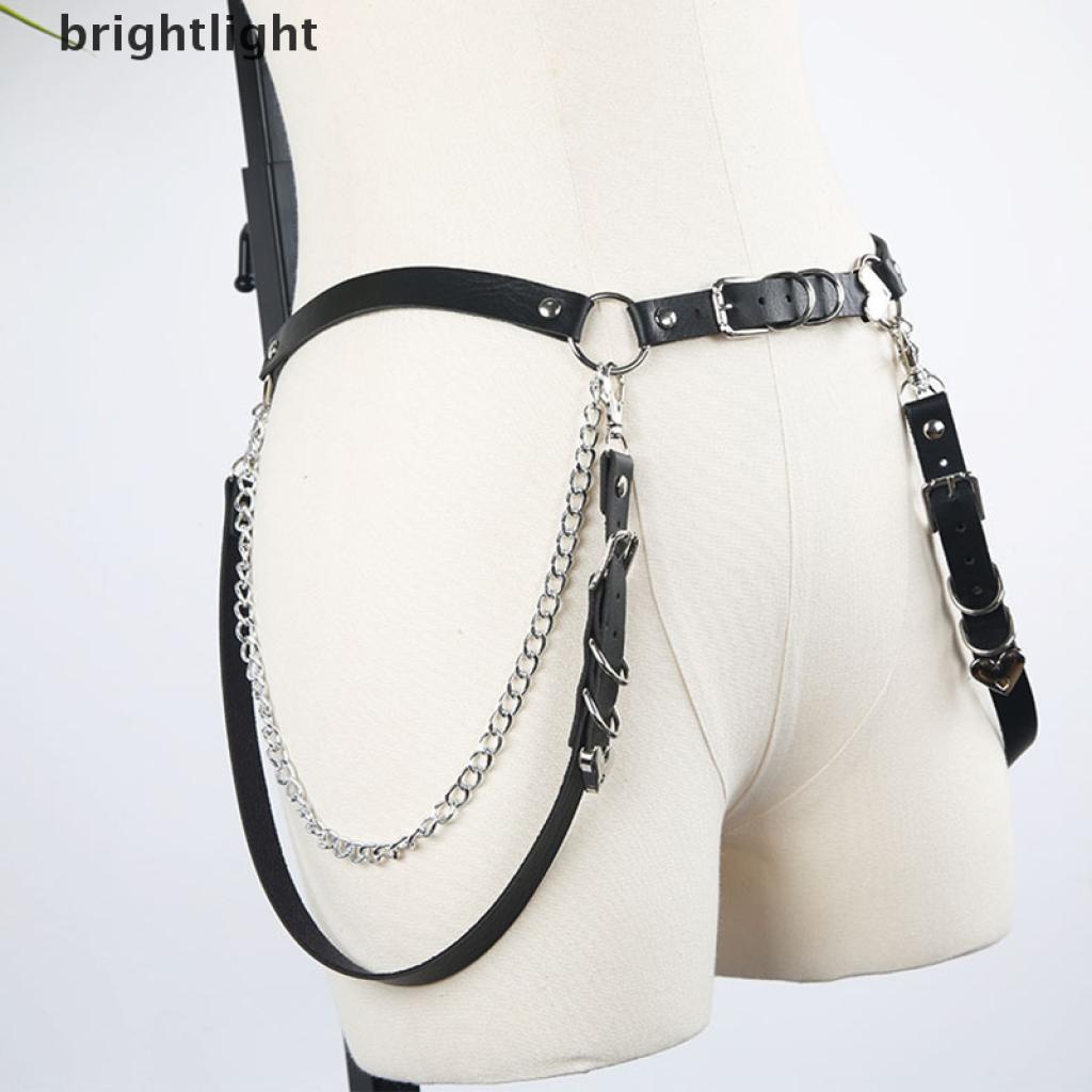 (Brightlight) เข็มขัดโซ่ หนังเทียม สไตล์พังก์ เครื่องประดับ สําหรับผู้หญิง