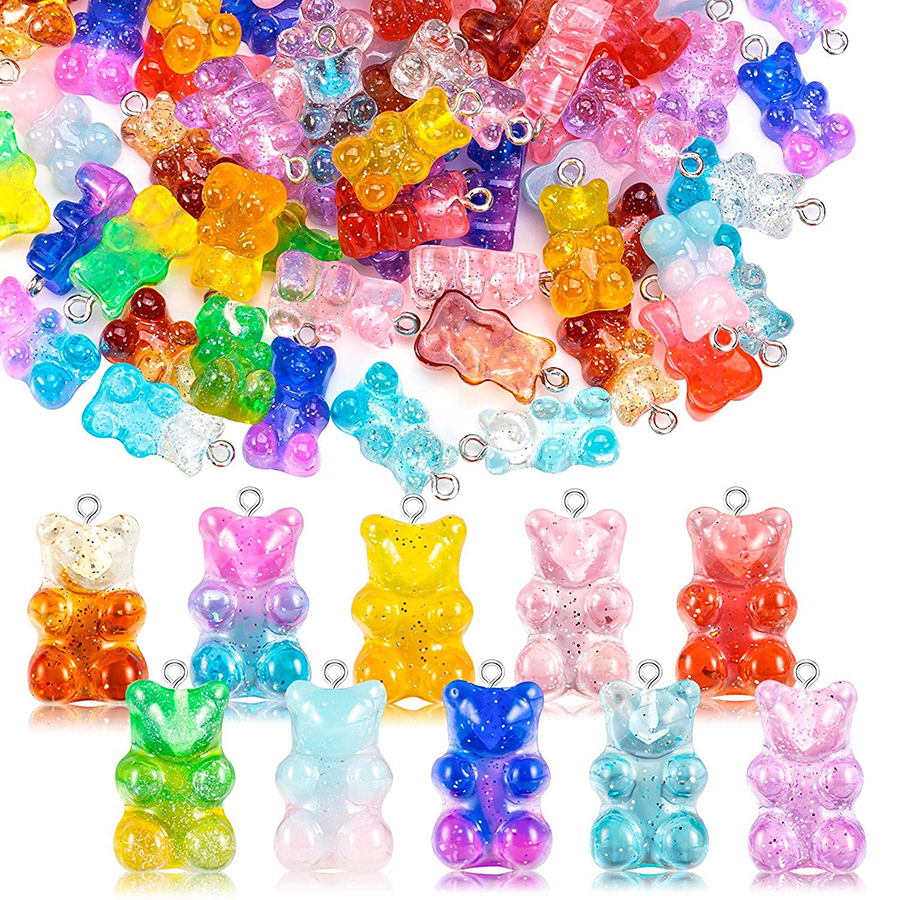 CHARMS จี้เรซิ่น รูปหมี สําหรับทําเครื่องประดับ
