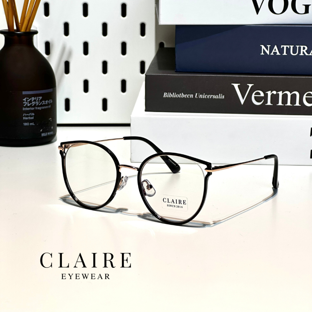 CLAIRE : รุ่น CR1 แว่นกรองแสงออกแดดเปลี่ยนสี Cara Black Pearl