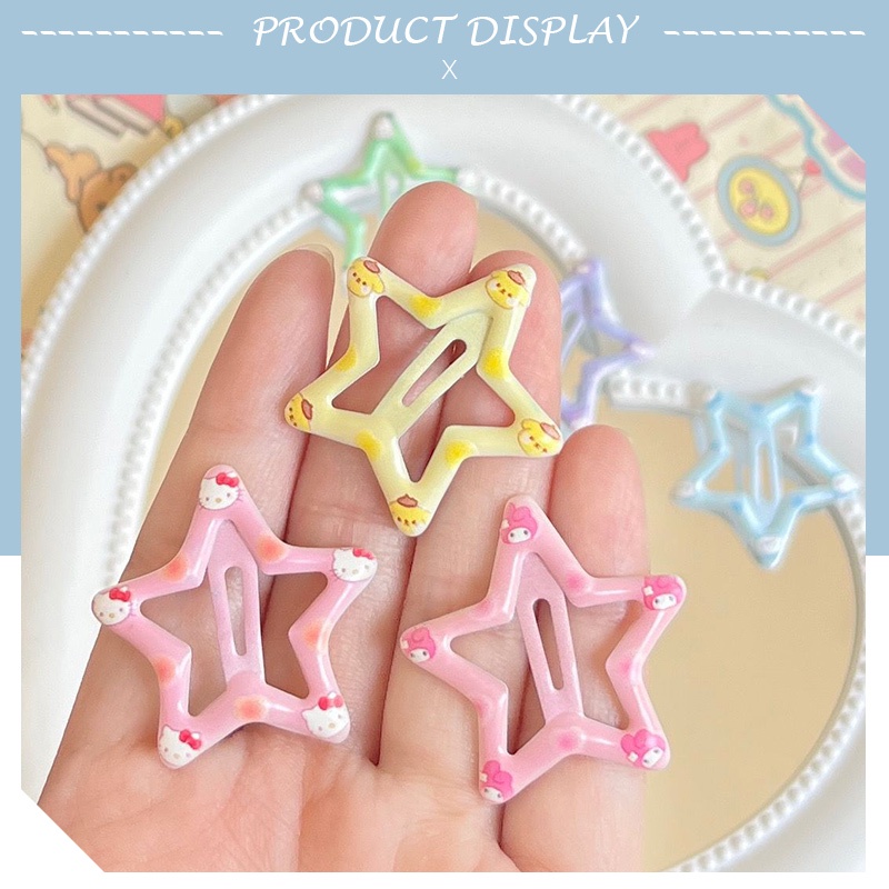 COD-การ์ตูน Sanrio Star Hair Clip น่ารัก Ins หวาน Hair Clip สาว Heart Stick Clip นักเรียน BB Clipส่งจากไทย