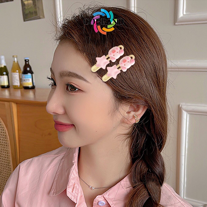 COD-น่ารัก Blush Piggy Hair Clip สไตล์หวาน Pentagram คลิปปากเป็ดการ์ตูน Headwearส่งจากไทย