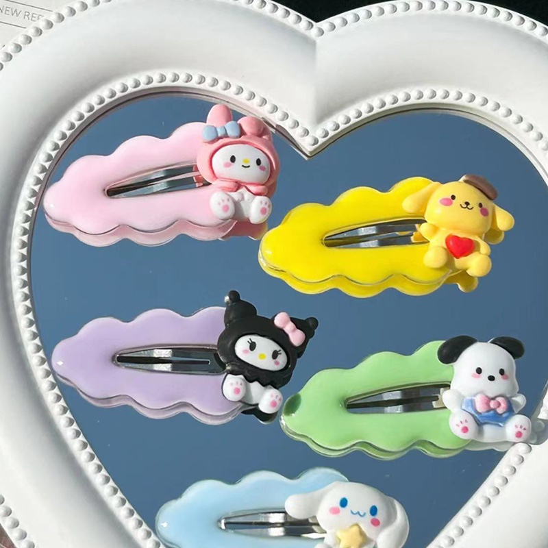 COD เมฆน่ารัก Sanrio Hair Clip Kuromi Hair Clip สาวหวาน Cartoon Hair Clip เด็กอุปกรณ์เสริมผม-det