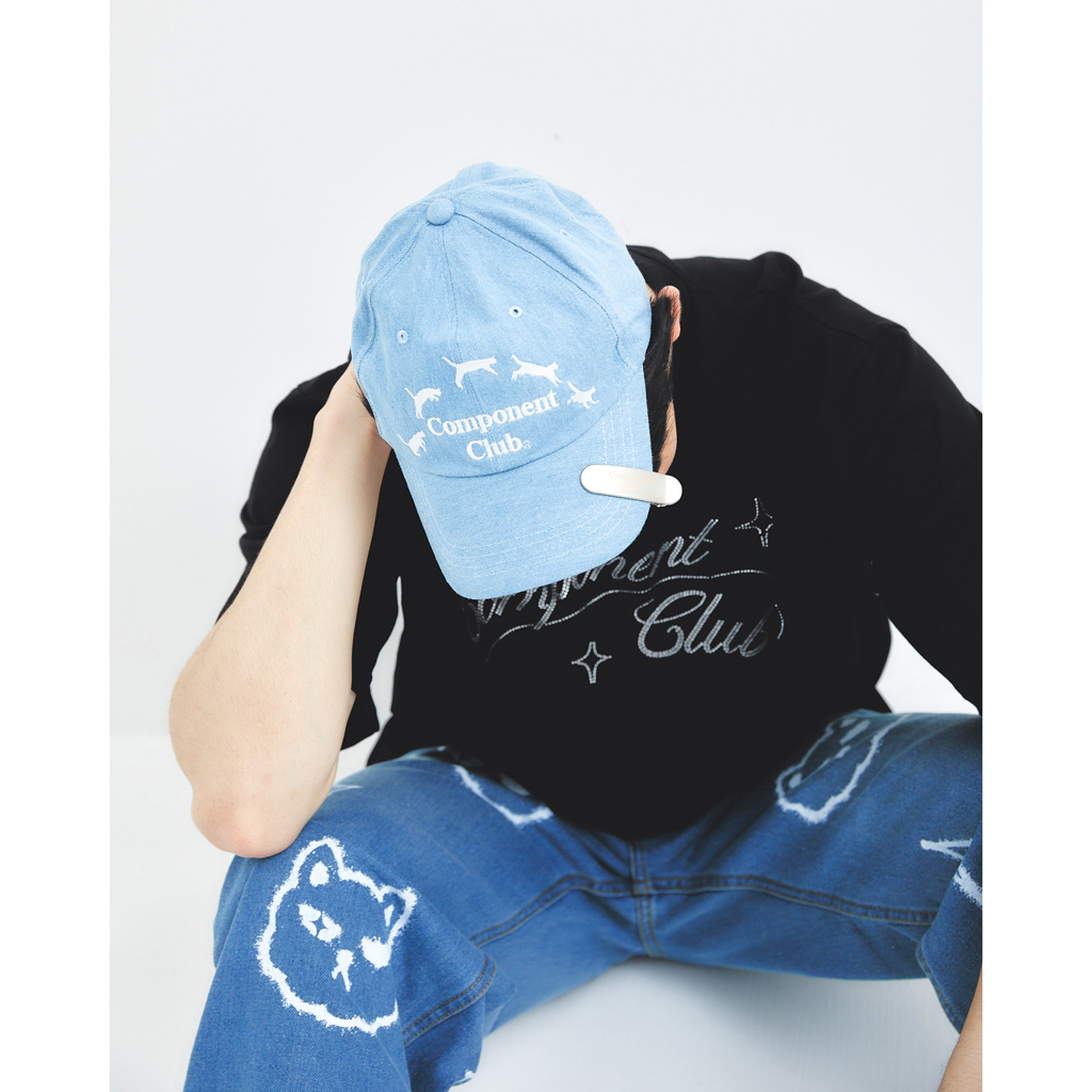 COMPONENT CLUB CAP - DENIM AND PINK CAT CLUB