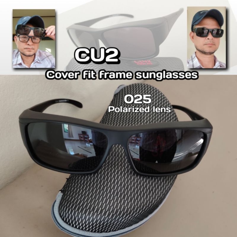 CU2รุ่น 025 แว่นตากันแดดครอบ เลนส์Polarized แว่นตาครอบ แว่นครอบ แว่นครอบกันแดด