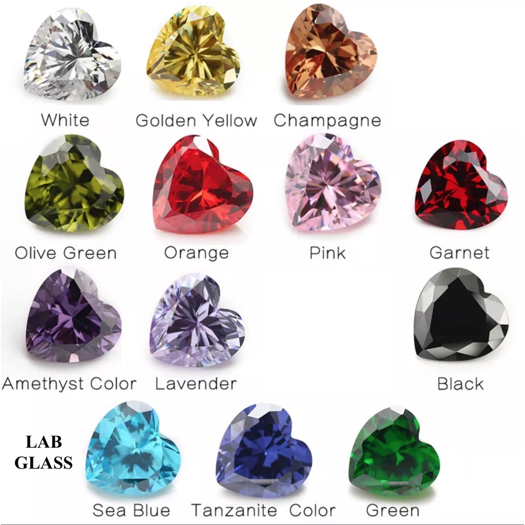 CZ ‏รูปหัวใจ ( 4X4mm ,5X5 mm).เเพ็ค 20เม็ด CZ Heart Shape (20 pcs per pack)* ‏ก่อนที่จะซื้อโปรดอ่านข้อมูลด้านล่างนะคะ*
