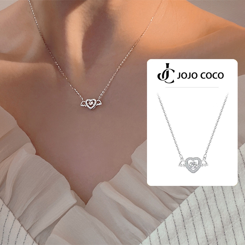 Cocojewelry สร้อยคอโซ่ จี้รูปหัวใจ กามเทพ หรูหรา สไตล์เกาหลี