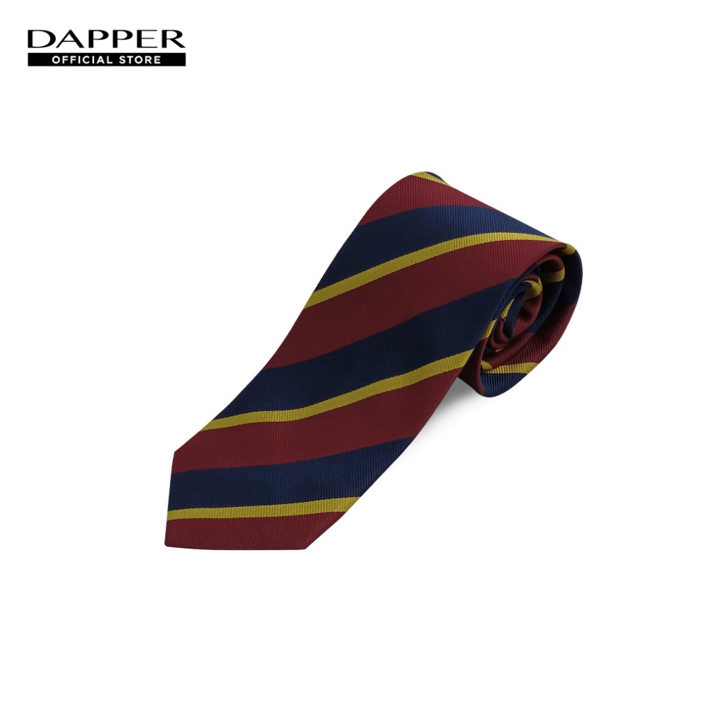 DAPPER เนคไท 7.5 cm Striped Jacquard Tie สีแดง/กรมท่า (TIR1/791RJ)