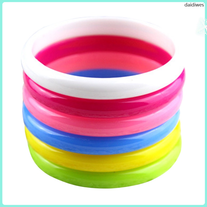 Daidiwes 6 ชิ้น สร้อยข้อมือ กําไลข้อมือ สีลูกกวาด เครื่องแต่งกายแฟชั่นเกาหลี
