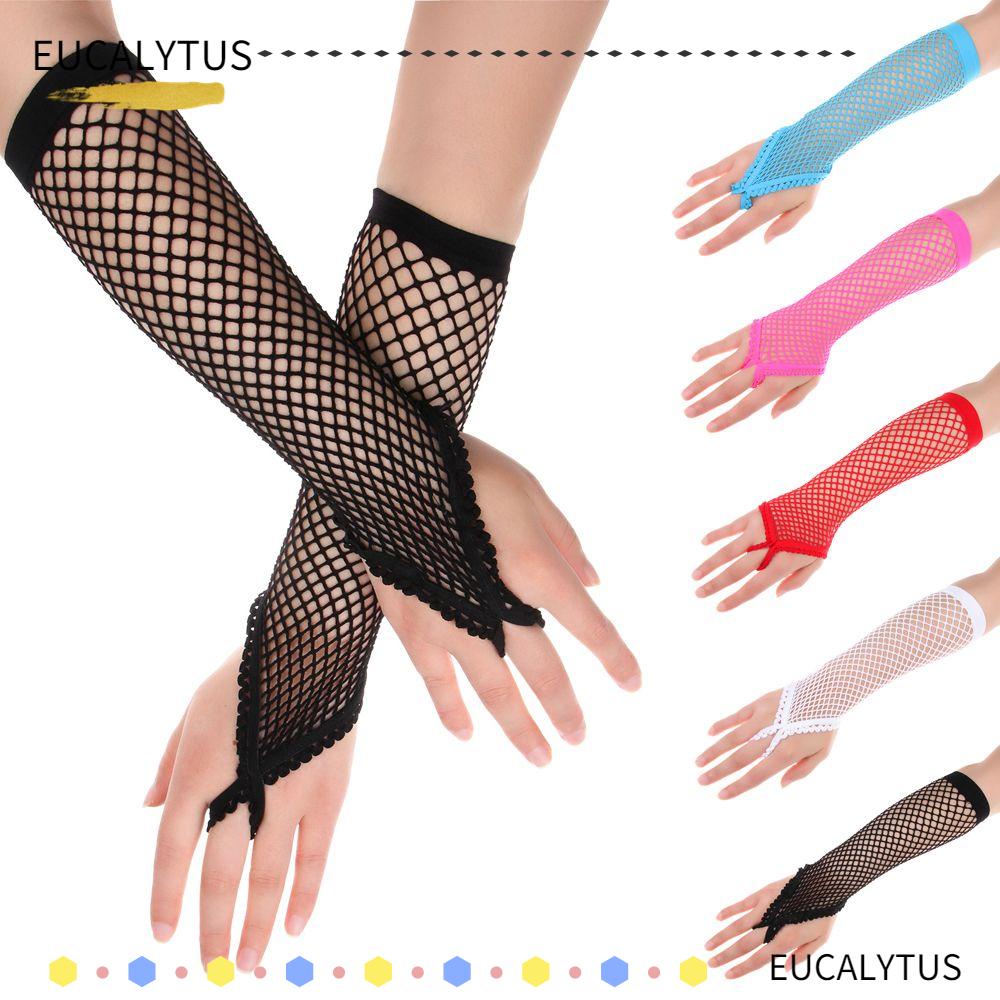 Eutus ถุงมือยาว ระบายอากาศ สีพื้น ไม่มีนิ้ว สําหรับปาร์ตี้ เด็กผู้หญิง