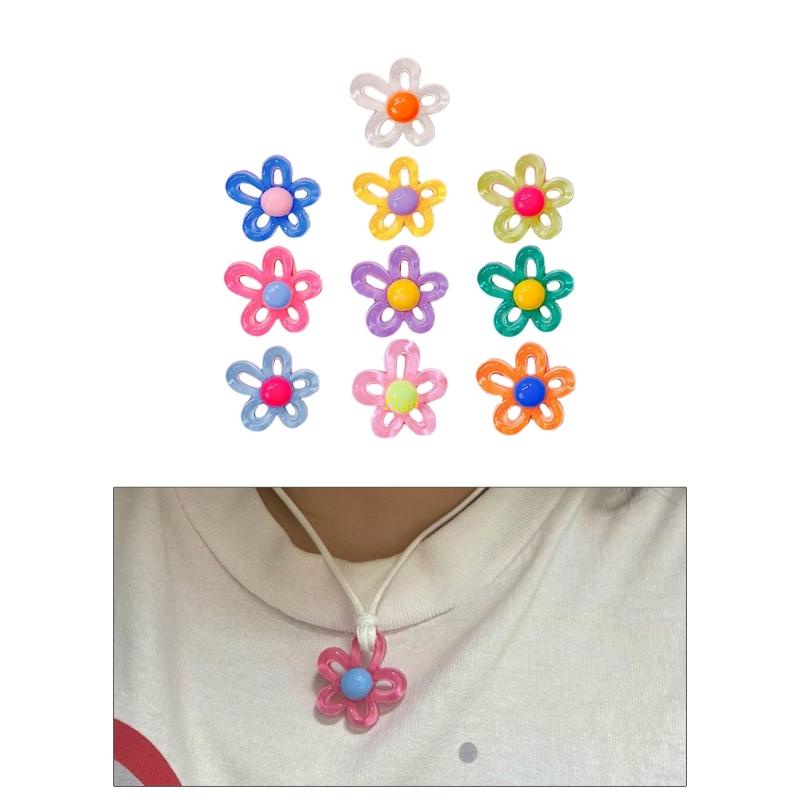 Flgo จี้เรซิ่น รูปดอกไม้ 10 สี สําหรับทําเครื่องประดับ สร้อยคอ สร้อยข้อมือ DIY