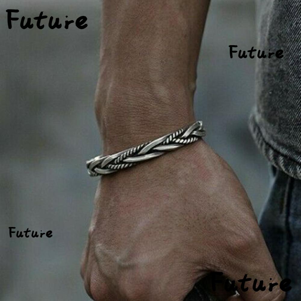 Future กําไลข้อมือเงินแท้ 925 แฮนด์เมด สไตล์ไทยวินเทจ สําหรับผู้ชาย