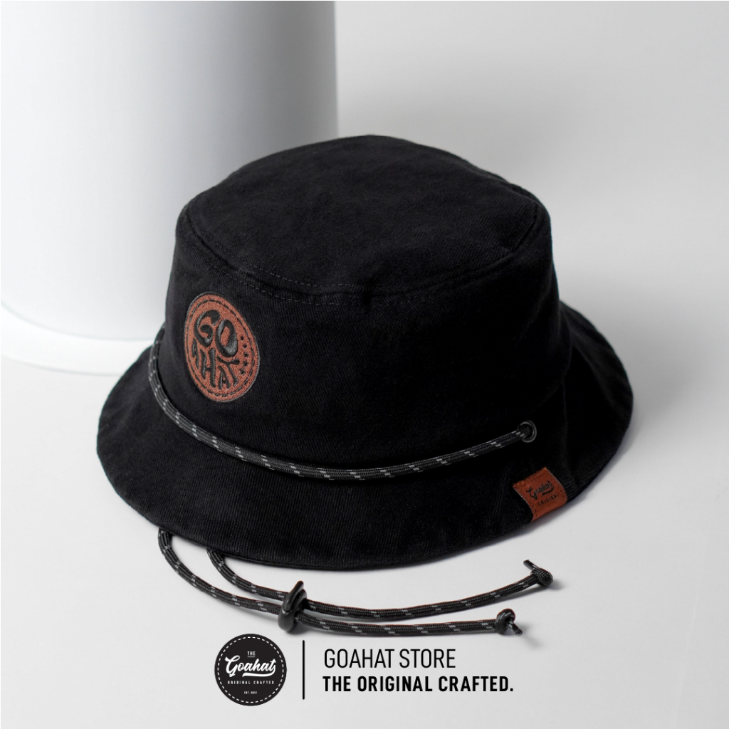 G157 Black หมวกบักเก็ต คอตตอนหนาพิเศษ ฟอกเฟด เบา นุ่ม ใส่สบาย ระบายอากาศได้ดี