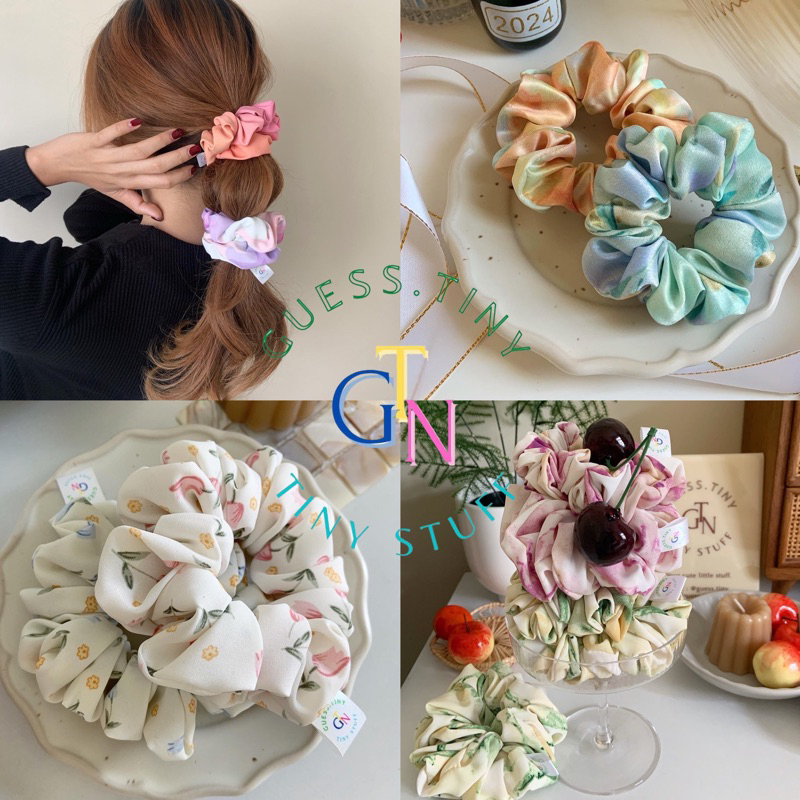 GTN. Heart made Parfait Scrunchies   โดนัทรัดผม เส้นผ่านศูนย์กลาง 8-10 ซม.✨ ยางมัดผม