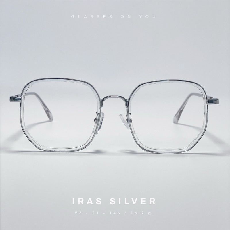 Glassesonyou - Iras silver แว่นตากรองแสง ตัดเลนส์ตามค่าสายตา