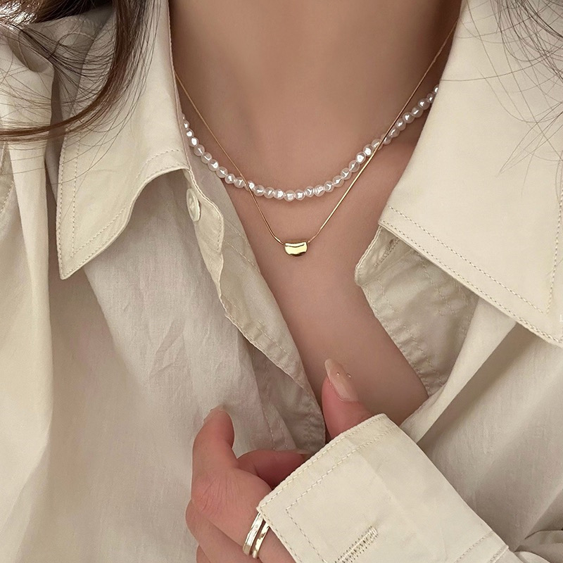 Golden Doudou สร้อยคอโซ่ ประดับมุก หรูหรา เข้ากับทุกการแต่งกาย สําหรับผู้หญิง