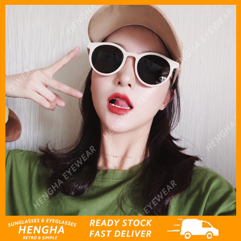 [HENGHA] แว่นกันแดด แฟชั่นเรโทร สไตล์ออลจังเกาหลี สำหรับผู้หญิง
