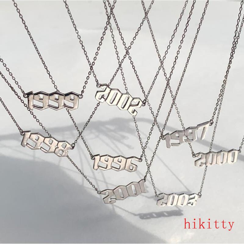 Hik สร้อยคอโซ่ จี้ตัวเลข วันเกิด สําหรับผู้หญิง ผู้ชาย เกิด ปีที่แล้ว