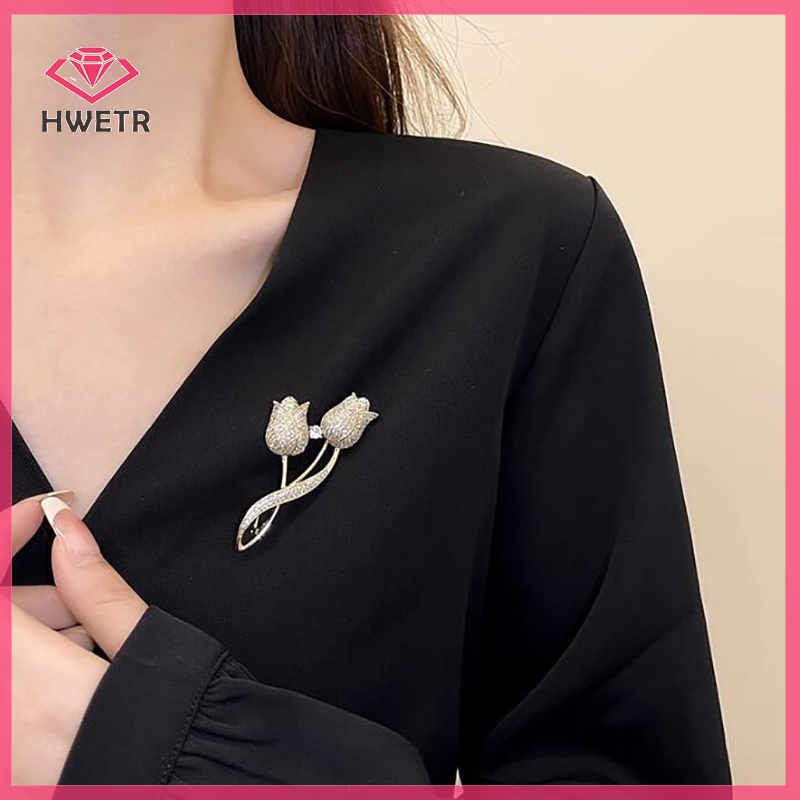 Hwetr ใหม่ เข็มกลัด ลายดอกไม้ ไฮเอนด์ สวยหรู สําหรับติดเสื้อสูท