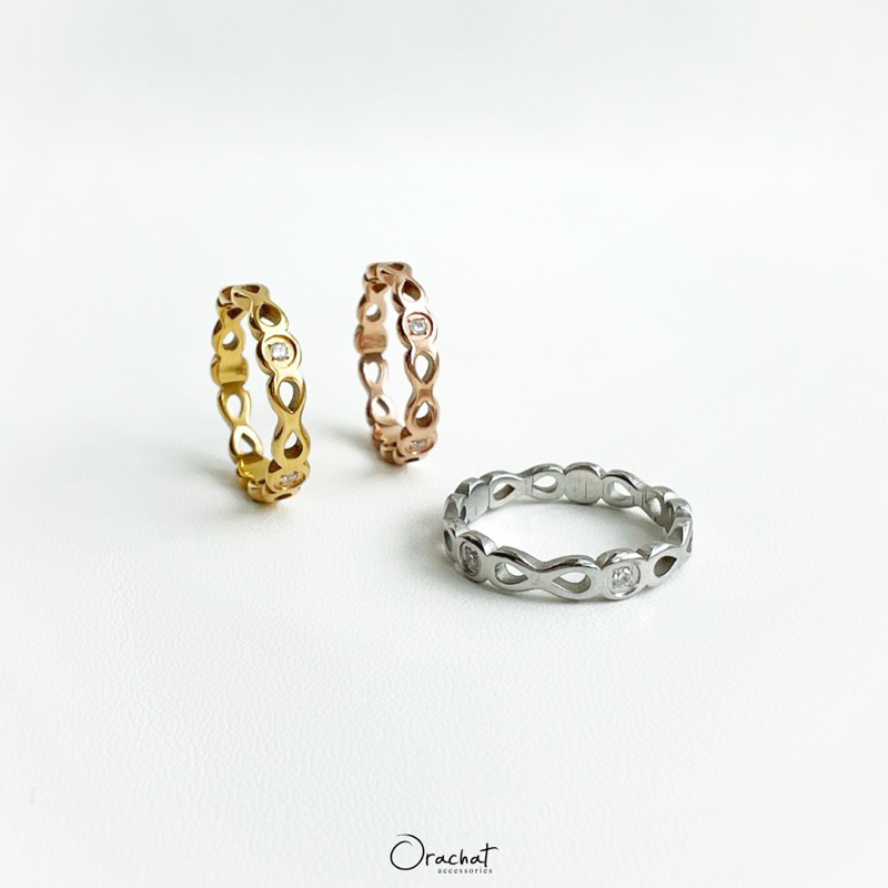 Infinity blink 14k ring. (แหวนงานชุบ 14k สแตนเลส สวยทน โดนแอลกอฮอลล์ได้ ไม่ลอก)