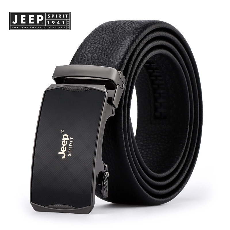 JEEP SPIRIT 1941 ESTD เข็มขัดหนังวัวแท้ หัวเข็มขัดอัตโนมัติ สําหรับผู้ชาย