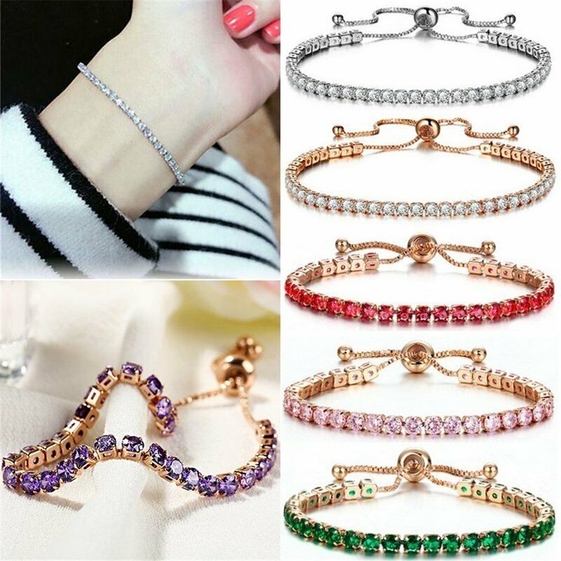 J&L สร้อยข้อมือคริสตัลประดับ Rhinestone เครื่องประดับแฟชั่นสตรี