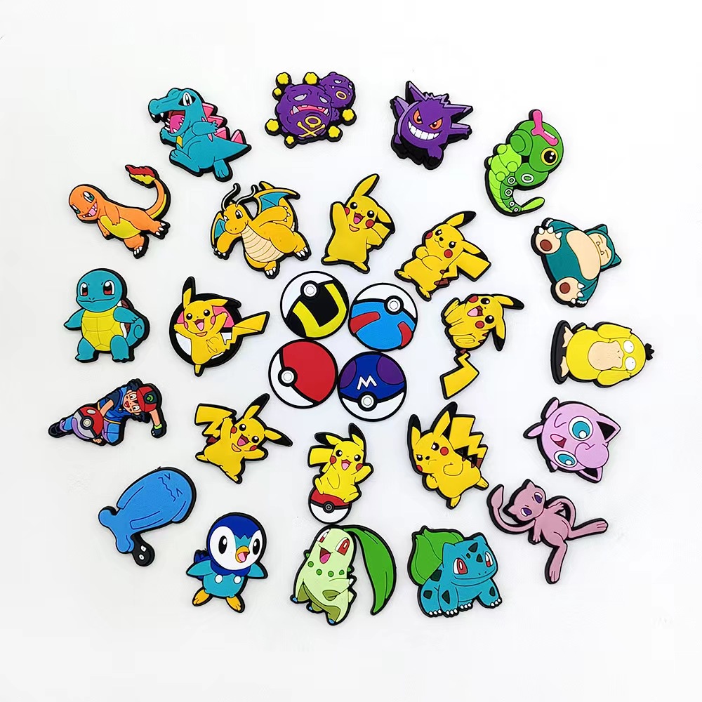 Jibz เข็มกลัด ลายการ์ตูนโปเกม่อนน่ารัก DIY สําหรับตกแต่งรองเท้าแตะ