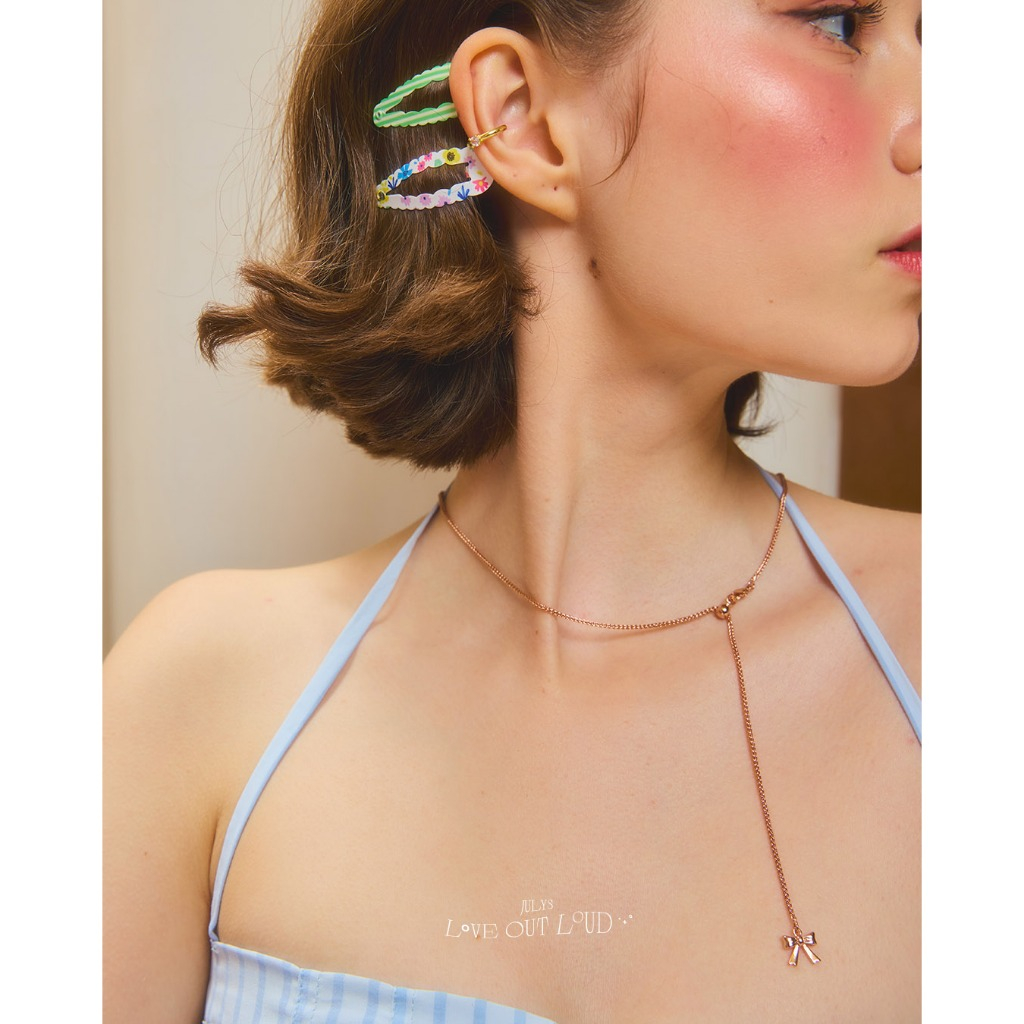 Julys - lolita ribbon drawstring necklace สร้อยคอโบว์ รูดได้
