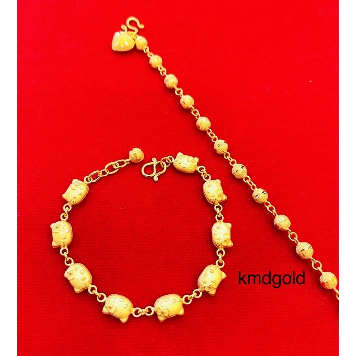 KMDGold สร้อยข้อมือทองคำแท้96.5%มาตรฐานทองเยาวราช2สลึง คละแบบ