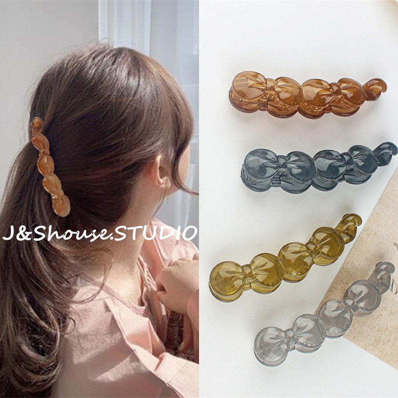 Kf282 กิ๊บติดผม รูปโบว์ ขนาดใหญ่ สไตล์เกาหลี เรียบง่าย เครื่องประดับผม