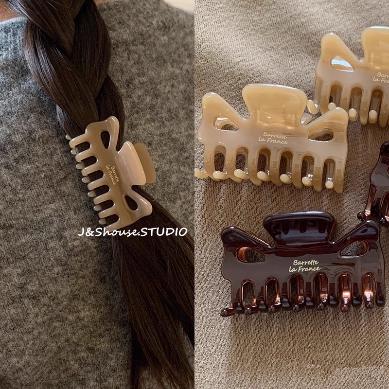 Kf723 กิ๊บติดผม สีกาแฟและน้ําตาลอะซิเตท ขนาดเล็ก สไตล์เกาหลี สําหรับผู้หญิง