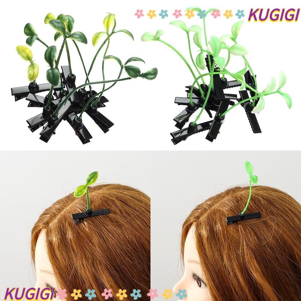 Kugigi 10 ชิ้น พืช หญ้า กิ๊บ เครื่องมือจัดแต่งทรงผม เด็ก กิ๊บคอสเพลย์ ถั่วงอก ขนาดเล็ก