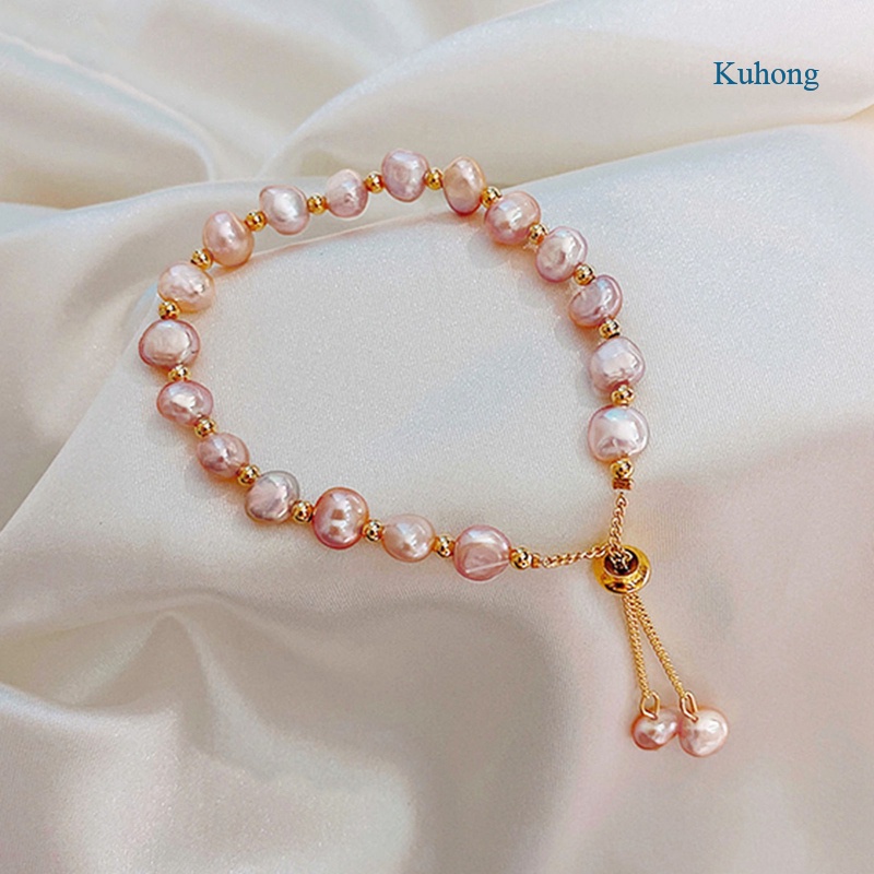 Kuhong สร้อยข้อมือมุกธรรมชาติเซ็กซี่สําหรับผู้หญิง