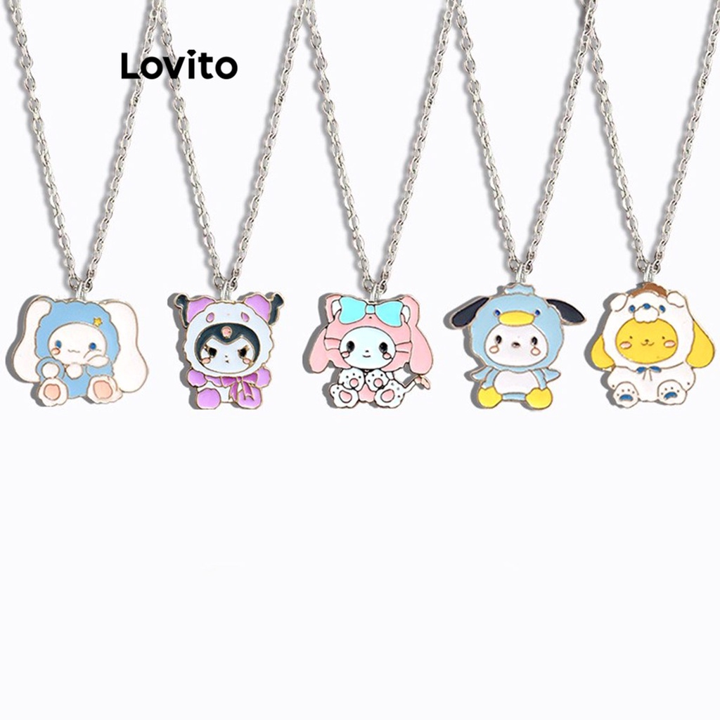 Lovito สร้อยคอโซ่ แต่งจี้การ์ตูนซานริโอ้ สไตล์น่ารัก สำหรับผู้หญิง LFA11552